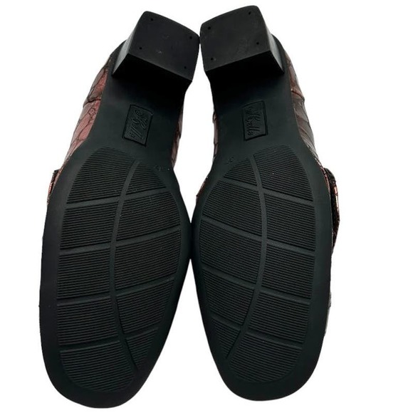 HELLE COMFORT RED SNAKE PRINT BLOCK HEEL LOAFERS SIZE 6.5-7 - Picture 7 of 7